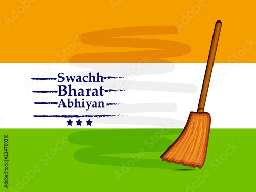 Illustration of background for Swachh Bharat Abhiyan,  is a massive movement that seeks to create a Clean India by the Government of India photo