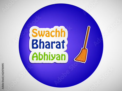 Illustration of background for Swachh Bharat Abhiyan,  is a massive movement that seeks to create a Clean India by the Government of India photo