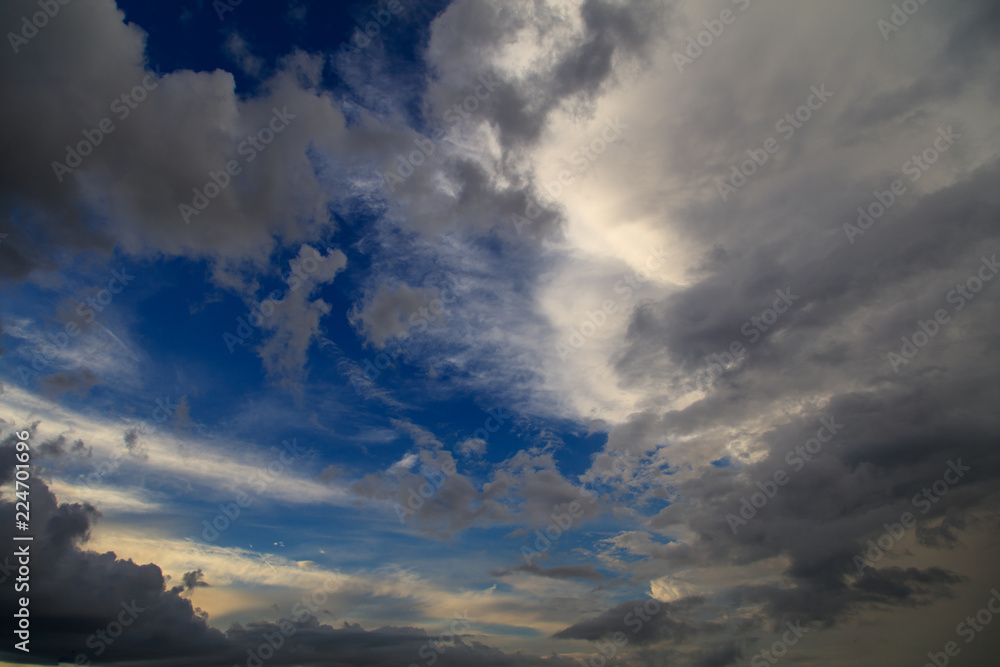 Clouds in the sky at sunset as background Clouds in the sky at sunset as background