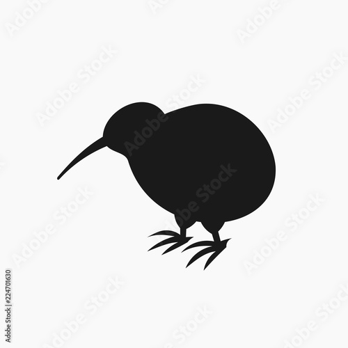 Kiwi bird silhouette icon