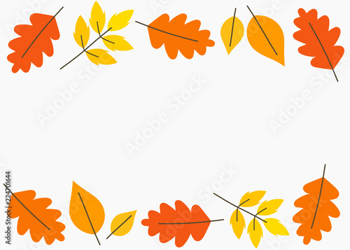 Autumn leaves border background