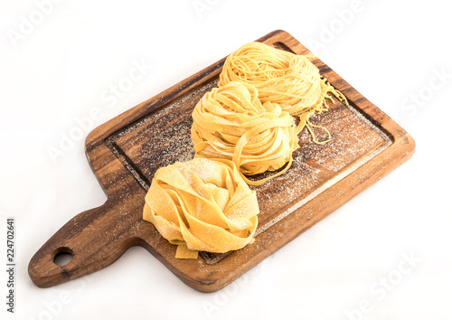 Fresh pasta tagliatelle isolated