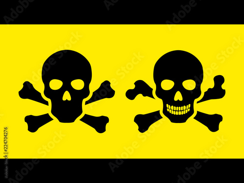 Set Toxic safety Hazard Danger Harmful Malware Virus  sign illustration isolated on background Vector Icon