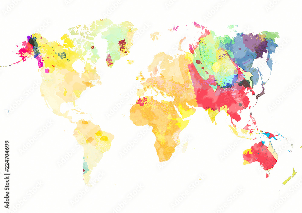 Obraz premium 世界地図 グランジ