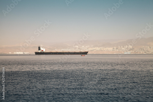Oil tanker goes in Gulf of Aqaba, Red Sea