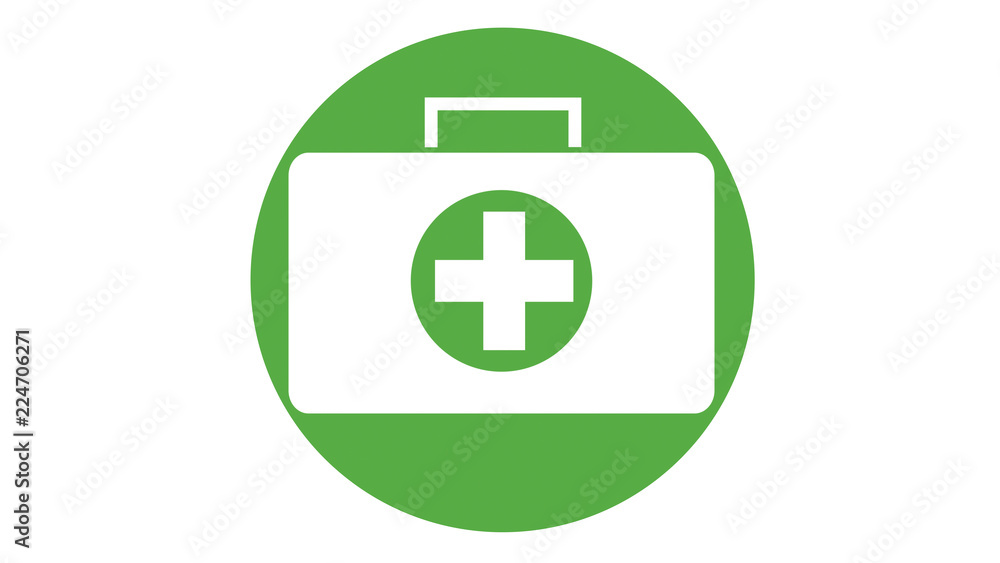 First Aid medical box icon green First Aid medical box icon green