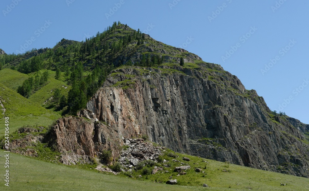 Mountain landscape near the Chuysky tract. Altai Republic. Siberia. Russia