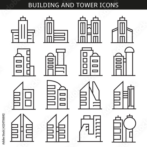 building and tower icons