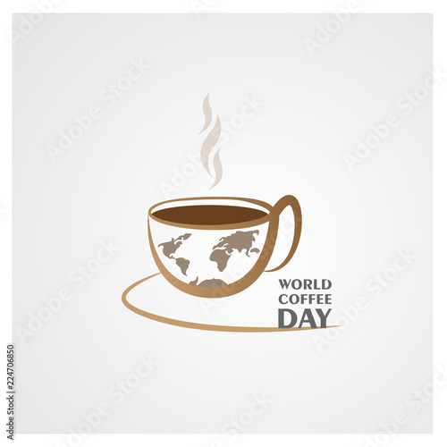 world coffee day 1 october vector illustration 