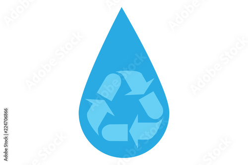 Símbolo de reciclaje por el saneamiento de agua. 