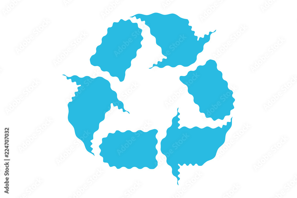 Obraz premium Símbolo de reciclaje por el saneamiento de agua. 