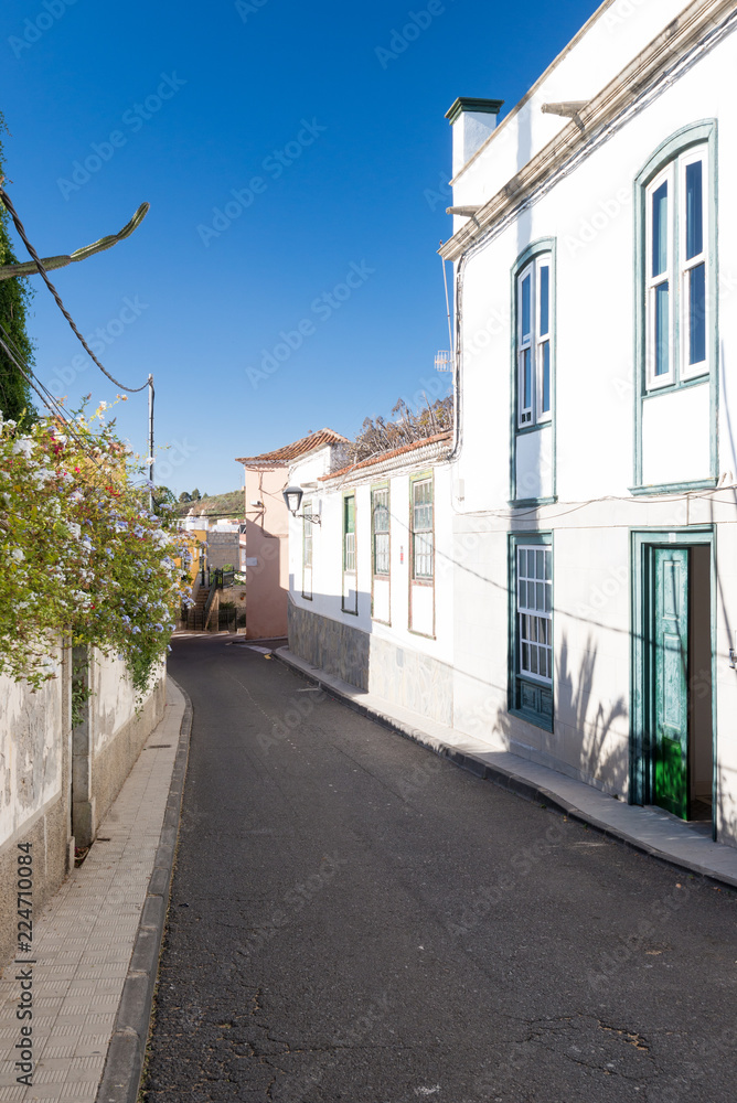 Beautiful street with typical houses in 