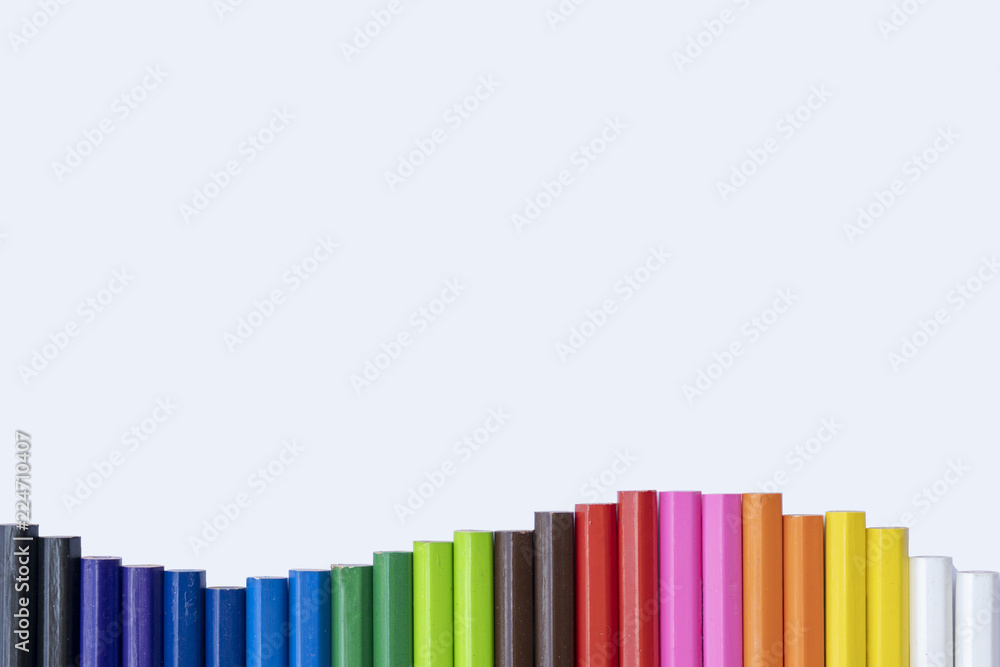 Top view of colored pencils. Top view of colored pencils.