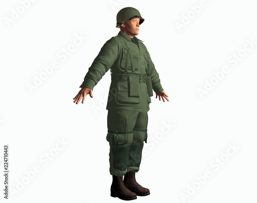 Soldat in grüner Uniform