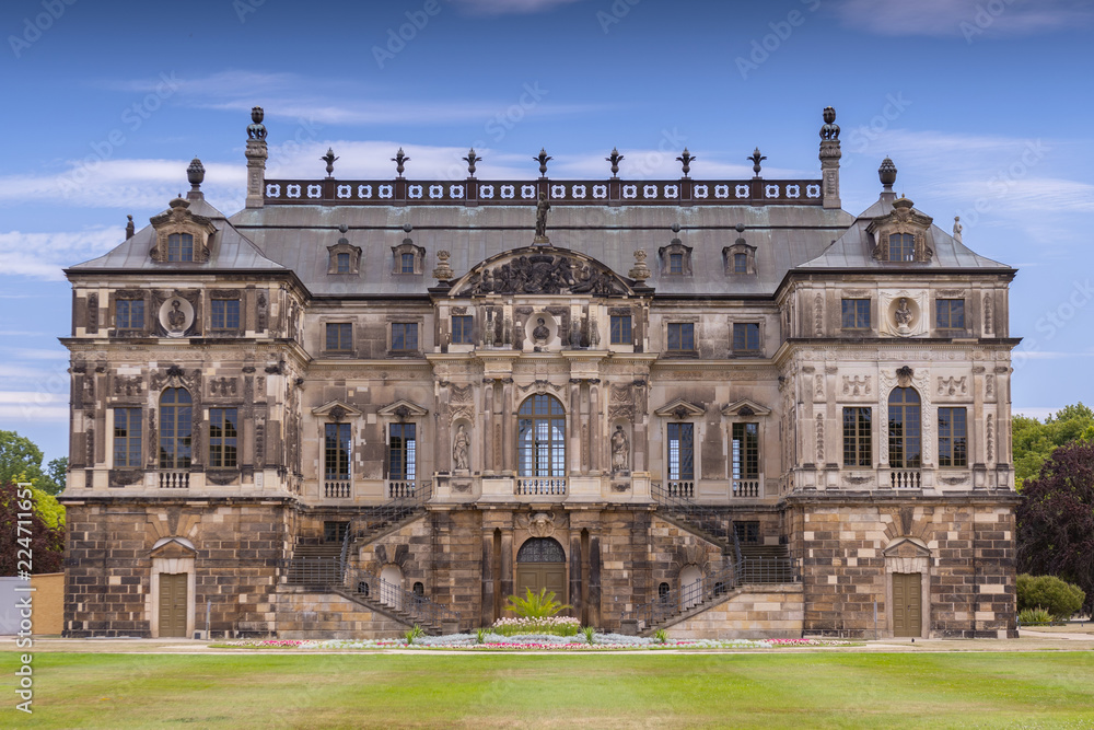 The Sommerpalais, a small Lustschloss is at the center of the Great Garden a baroque style park in central Dresden, Germany. The Sommerpalais, a small Lustschloss is at the center of the Great Garden a baroque style park in central Dresden, Germany.