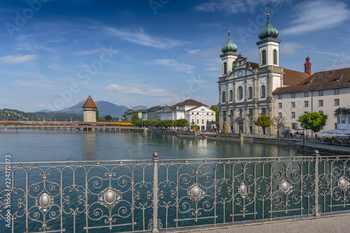 The Lucerne Jesuit Church is a Catholic church in Lucerne along the river Reuss, Switzerland.