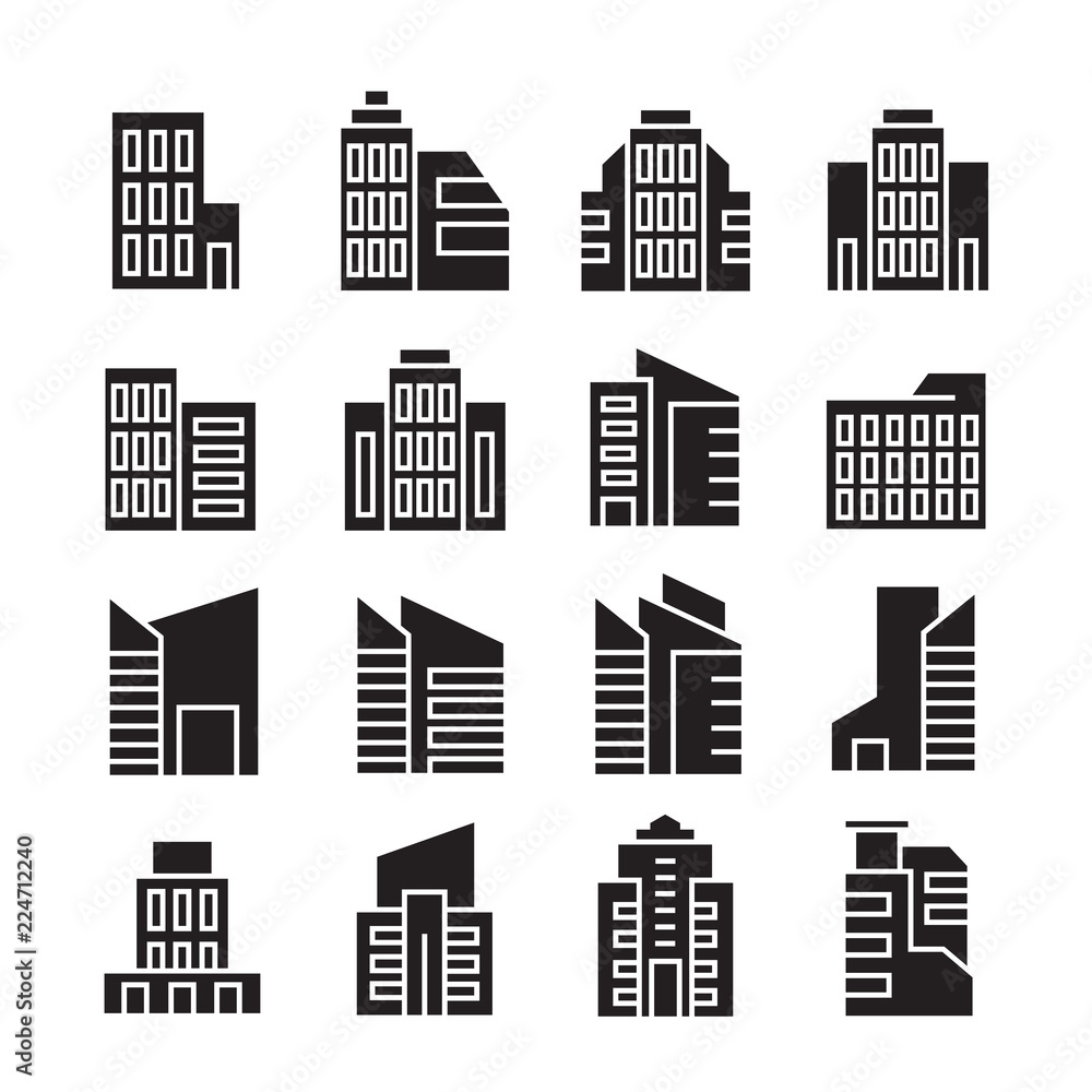 vector set of building icons vector set of building icons