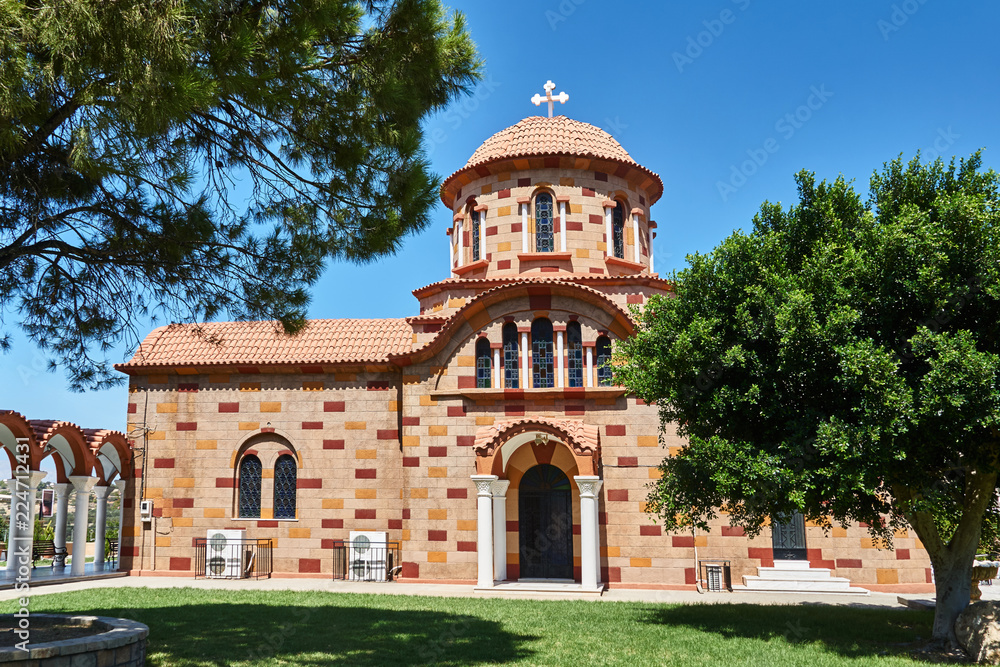 Orthodox church in the Neo-Byzantine style on the island of Rhodes.