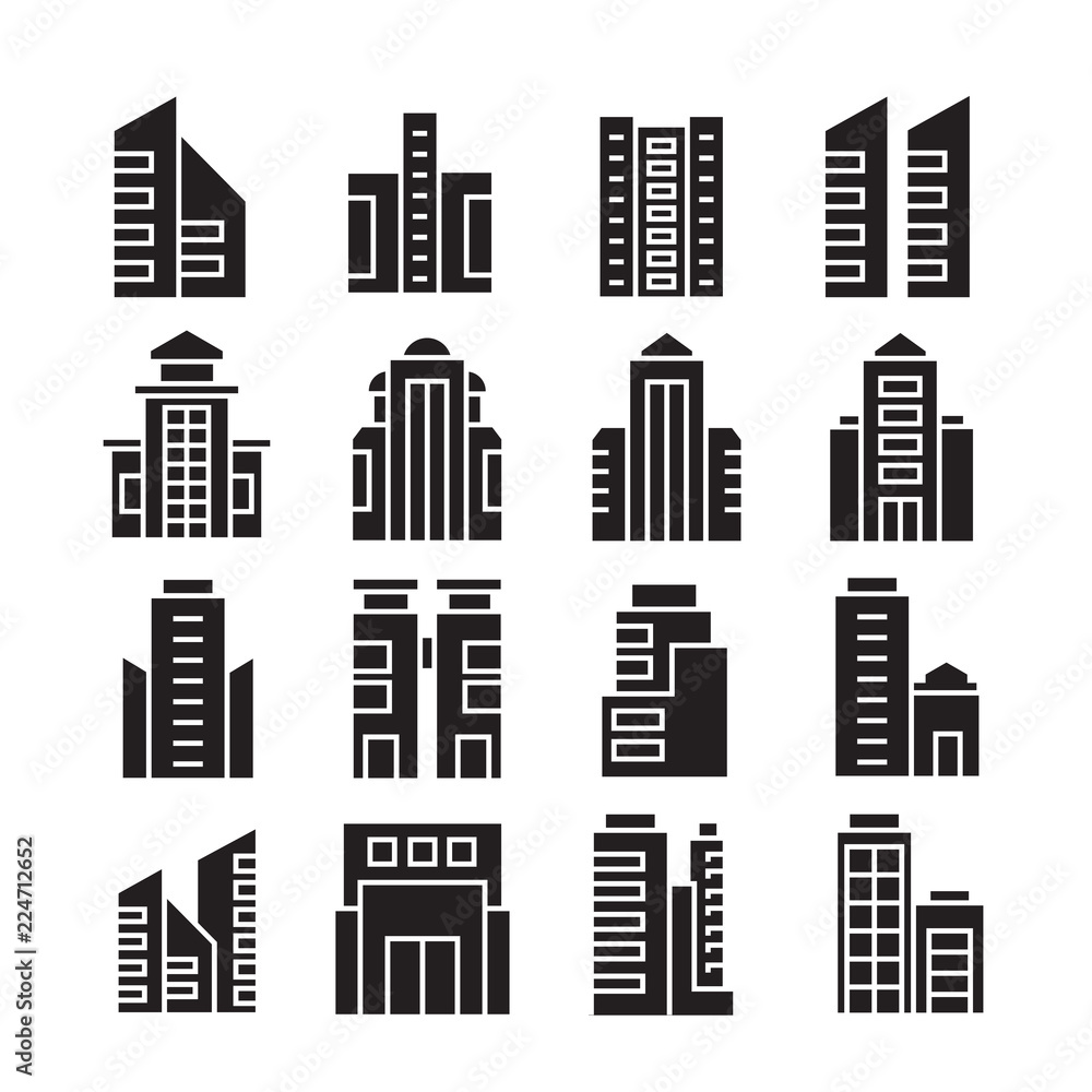 Obraz premium vector set of building icons