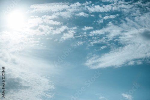 beautiful white clouds with sunlight at blue sky