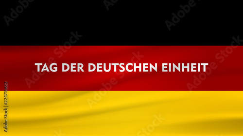 Tag der Deutschen Einheit, october 3 translation Germany Happy Unity Day greeting card. Vector illustration.	