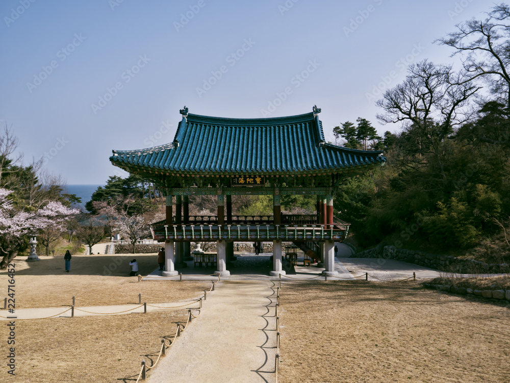 Traditional korean arbor in Naksansa temple, South Korea
