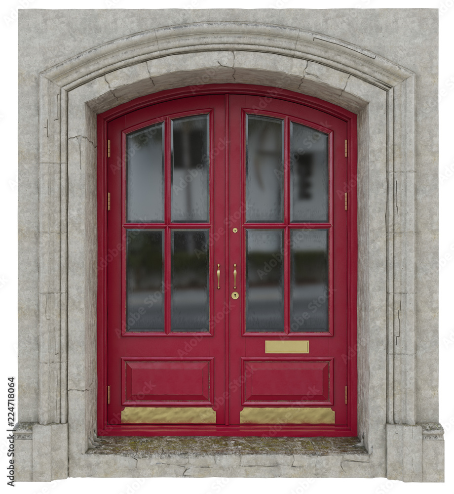 Fototapeta premium Classic door with a wreath