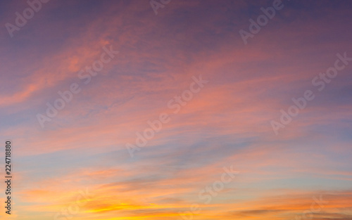 Panorama of Sunset sky with amazing colors