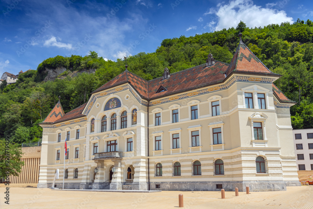 Old building of parliament in Vaduz, Liechtenstein.
