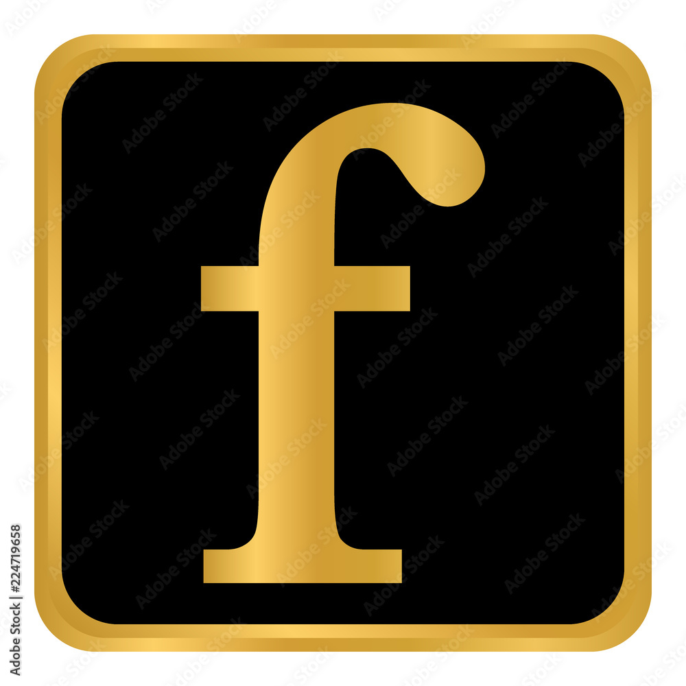 Fototapeta premium F letter icon on white.