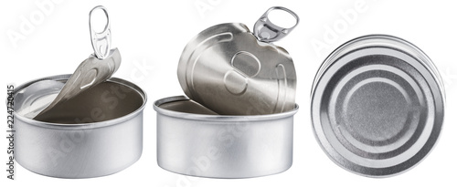 Three tin cans. File contains clipping path.