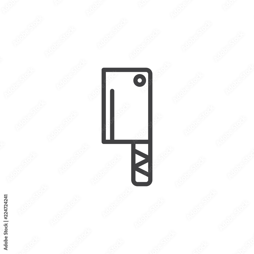 Butcher knife outline icon. linear style sign for mobile concept and web design. cutter simple line vector icon. Symbol, logo illustration. Pixel perfect vector graphics Butcher knife outline icon. linear style sign for mobile concept and web design. cutter simple line vector icon. Symbol, logo illustration. Pixel perfect vector graphics