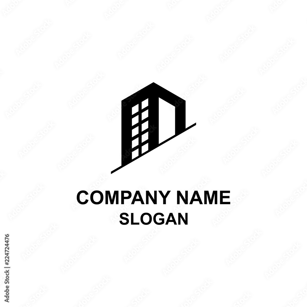 Cut off tall office building logo.