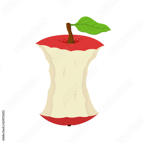 Vector cartoon stub of apple. Garbage of fruit