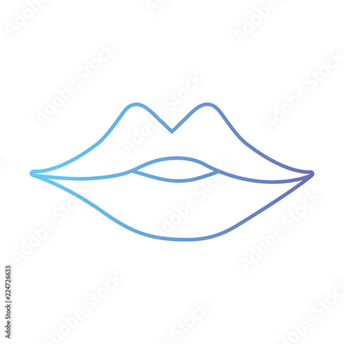 line sexy girl lips with fashion makeup