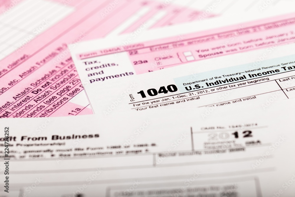 Obraz premium Assorted U.S. Federal Tax Forms