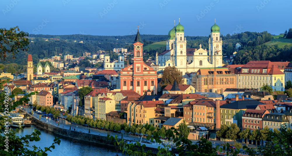 Passau Old Town on Danube river, Bavaria, Germany