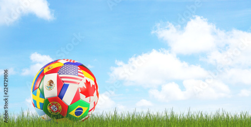 2026 soccer ball flags of C...
