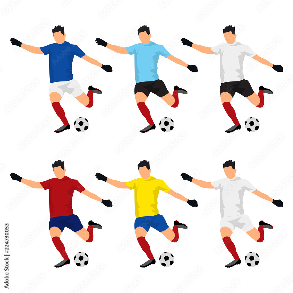 Abstract nationals football uniform:Brazil, German, Argentina, Spain, England, France-vector image with easy editable colors-to see more similar images, please visit my Gallery