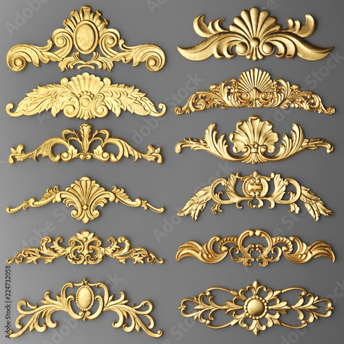 Gilded stucco, collection gold cartouche