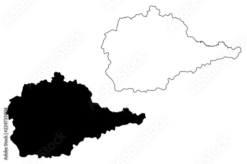 Jewish Autonomous Oblast (Russia, Subjects of the Russian Federation, Autonomous oblast ) map vector illustration, scribble sketch Jewish Autonomous Oblast (JAO) map