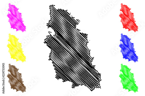 Pskov Oblast (Russia, Subjects of the Russian Federation, Oblasts of Russia) map vector illustration, scribble sketch Pskov Oblast map