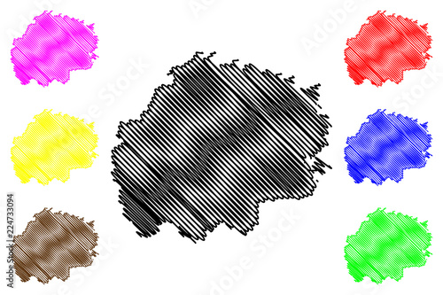 Ryazan Oblast (Russia, Subjects of the Russian Federation, Oblasts of Russia) map vector illustration, scribble sketch Ryazan Oblast map