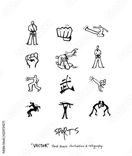 스포츠 포스터 / 손으로 그린 스포츠 그림