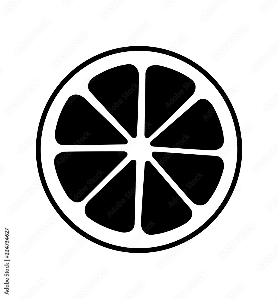 Orange icon illustration vector isolated on white background Orange icon illustration vector isolated on white background