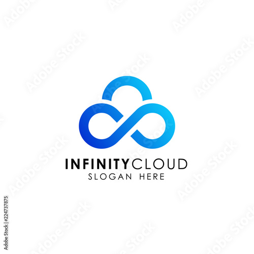 infinity cloud logo design icon template