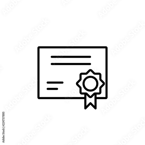 certification blank line outline black icon