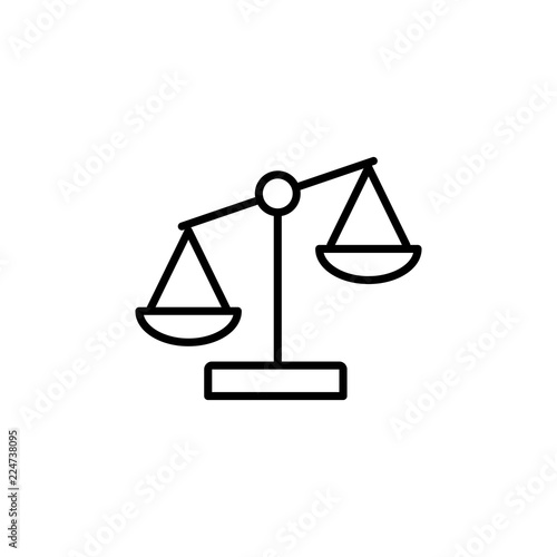 libra equality line outline icon on white background