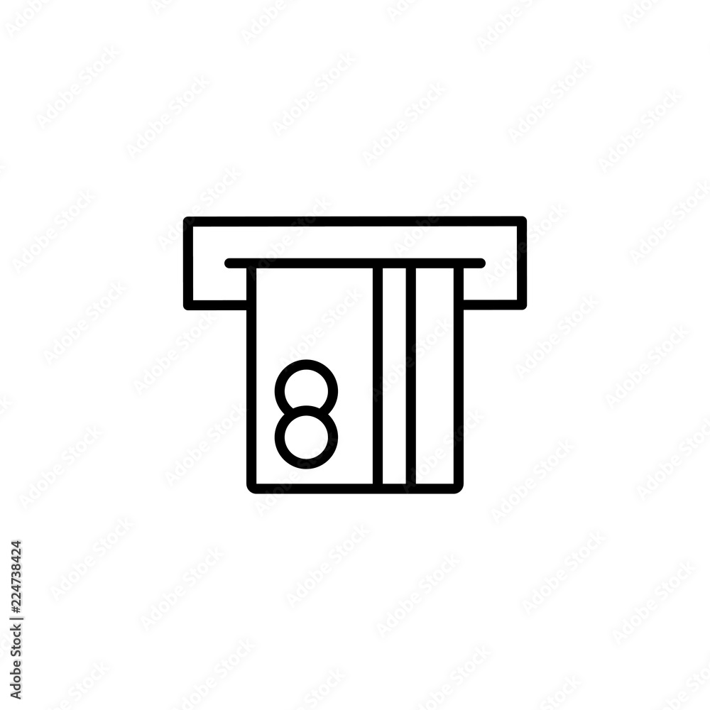 atm terminal sign line outline black icon atm terminal sign line outline black icon