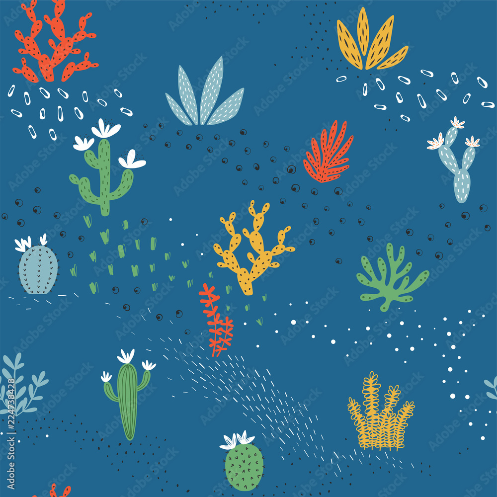 Floral seamless pattern. Vector illustration.